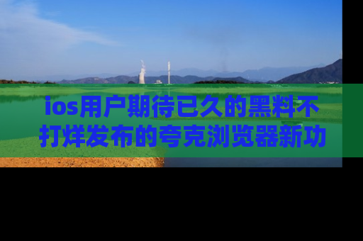 ios用户期待已久的黑料不打烊发布的夸克浏览器新功能上线啦!