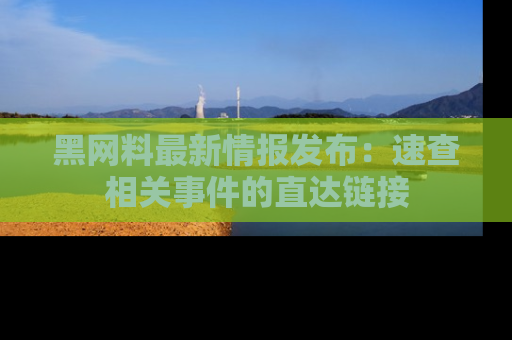 黑网料最新情报发布：速查相关事件的直达链接