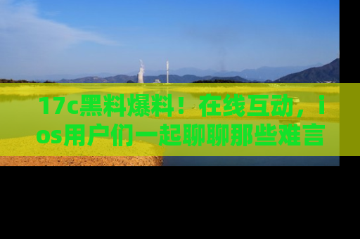 17c黑料爆料!在线互动,ios用户们一起聊聊那些难言之隐吧!